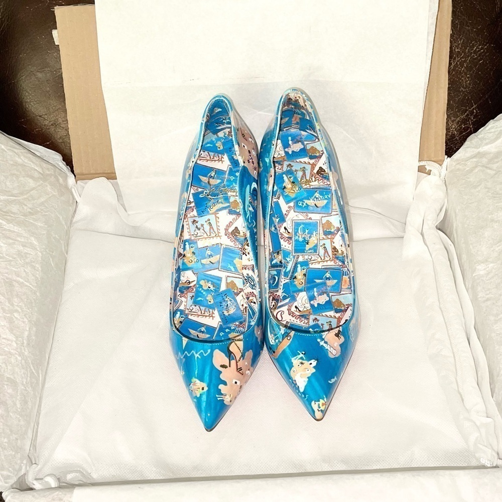 Christian Louboutin Hot Chick pumps 100mm patent blue Greek Odyssey EU39 - Picture 2 of 13